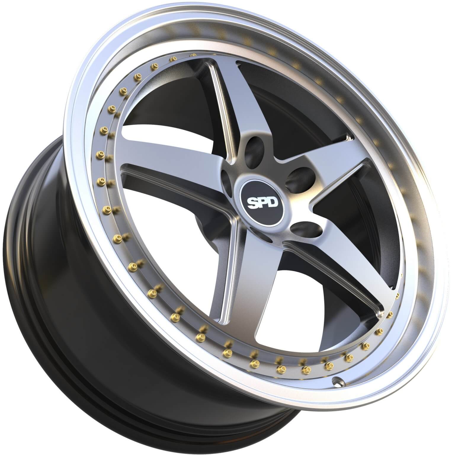 SPD-021 – Hyper Black – Lip Polish – Gold Rivets – SPDLine Wheels