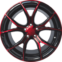 SPD-029 – Gloss Black Machined Red – SPDLine Wheels