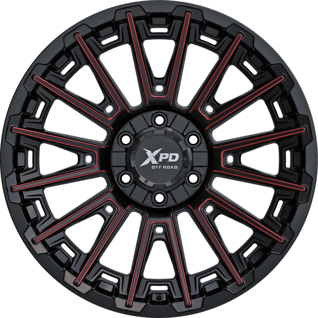 XPD-715 VIKING 20x10 Gloss Black Milled Red