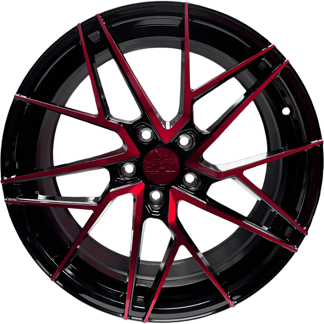 SPD-045 GLOSS BLACK MACHINED RED