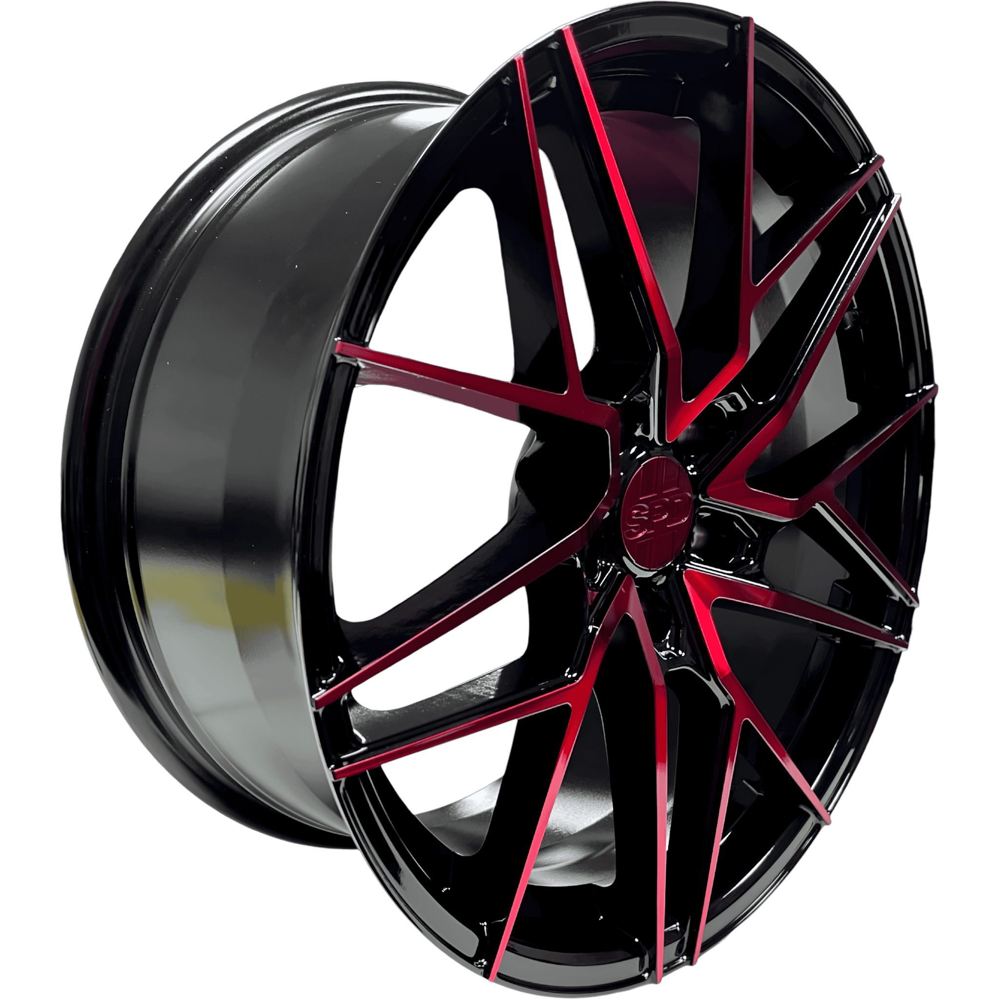 SPD-045 GLOSS BLACK MACHINED RED